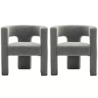 Set of 2 28 Wide Boucle Upholstered Square Armchair - Kinwell