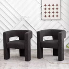 Set of 2 28 Wide Boucle Upholstered Square Armchair - Kinwell