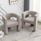 Set of 2 28 Wide Boucle Upholstered Square Armchair - Kinwell