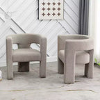 Set of 2 28 Wide Boucle Upholstered Square Armchair - Kinwell
