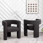 Set of 2 28 Wide Boucle Upholstered Square Armchair - Kinwell