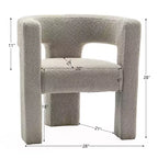 Set of 2 28 Wide Boucle Upholstered Square Armchair - Kinwell