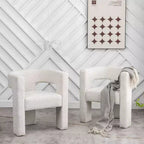 Set of 2 28 Wide Boucle Upholstered Square Armchair - Kinwell
