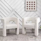 Set of 2 28 Wide Boucle Upholstered Square Armchair - Kinwell