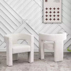 Set of 2 28 Wide Boucle Upholstered Square Armchair - Kinwell