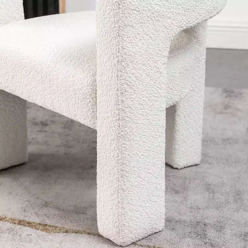 Set of 2 28 Wide Boucle Upholstered Square Armchair - Kinwell
