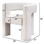 Set of 2 28 Wide Boucle Upholstered Square Armchair - Kinwell