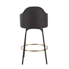 Set of 2 Ahoy Polyester/Metal Counter Height Barstools - LumiSource