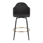 Set of 2 Ahoy Polyester/Metal Counter Height Barstools - LumiSource