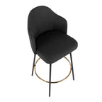 Set of 2 Ahoy Polyester/Metal Counter Height Barstools - LumiSource