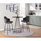 Set of 2 Ahoy Polyester/Metal Counter Height Barstools - LumiSource