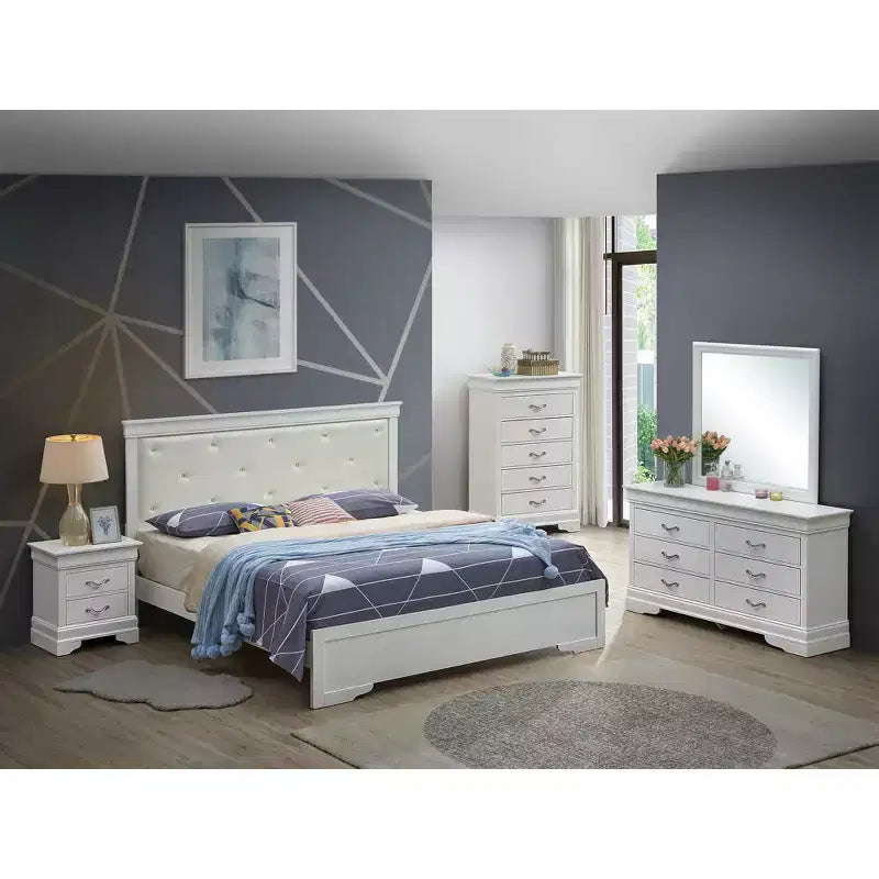 Passion Furniture Lorana and Queen Panel Beds