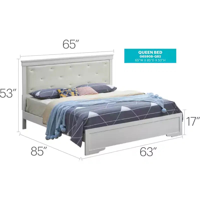 Passion Furniture Lorana and Queen Panel Beds