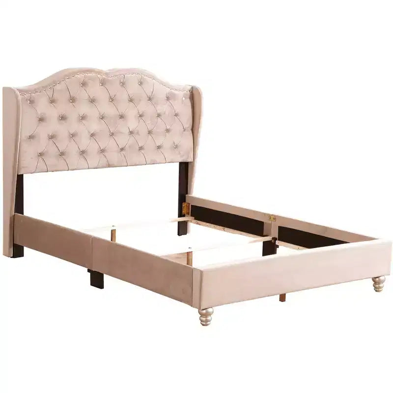 Passion Furniture Joy Jewel Tufted Full Panel Bed