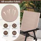 Costway 3PCS Patio Bistro Set Folding Chairs Round Bar Table with 1.6'' Umbrella Hole Yard