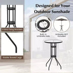 Costway 3PCS Patio Bistro Set Folding Chairs Round Bar Table with 1.6'' Umbrella Hole Yard