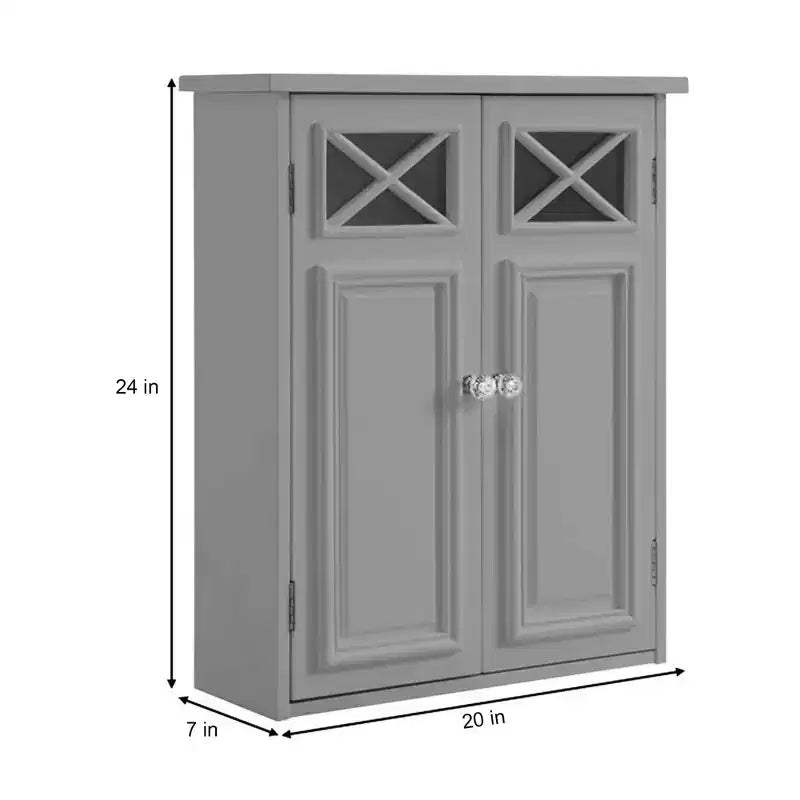 Teamson Home Dawson Removable Wall Storage Cabinet with Glass Doors