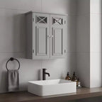 Teamson Home Dawson Removable Wall Storage Cabinet with Glass Doors