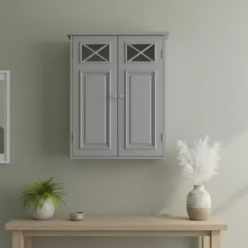 Teamson Home Dawson Removable Wall Storage Cabinet with Glass Doors