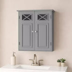 Teamson Home Dawson Removable Wall Storage Cabinet with Glass Doors