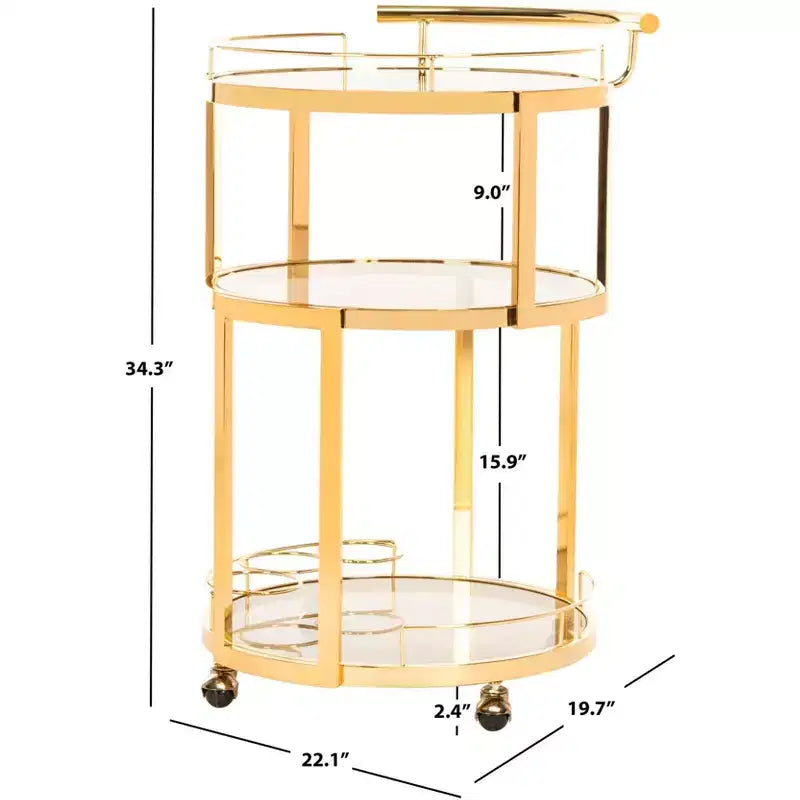 Rio 3 Tier Round Bar Cart - BCT8002 - Safavieh