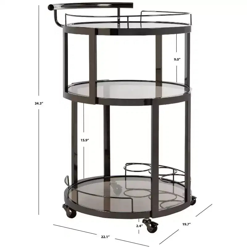 Rio 3 Tier Round Bar Cart - BCT8002 - Safavieh