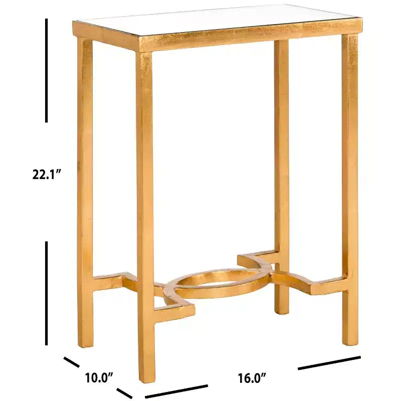 Mita End Table - FOX2581 - Gold/Mirror - Safavieh Couture
