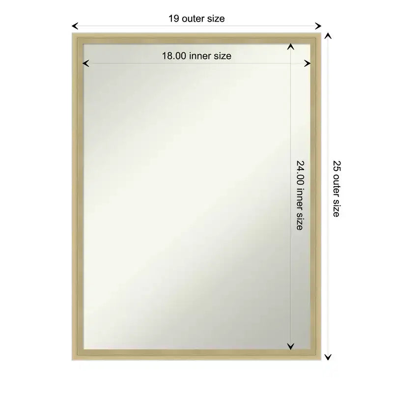 Amanti Art Lucie Champagne Non-Beveled Wood Wall Mirror 25.25 x 19.25 in.