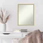 Amanti Art Lucie Champagne Non-Beveled Wood Wall Mirror 25.25 x 19.25 in.