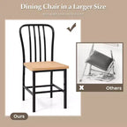 Costway Dining Chairs Set of 2 High Back Navy Chairs Metal Frame Footrests Kitchen Black/White
