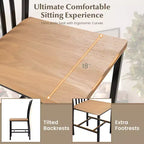 Costway Dining Chairs Set of 2 High Back Navy Chairs Metal Frame Footrests Kitchen Black/White