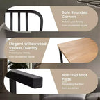 Costway Dining Chairs Set of 2 High Back Navy Chairs Metal Frame Footrests Kitchen Black/White
