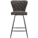 Ashby 26H Mid-Century Modern Leather Tufted Swivel Counter Stool (Set Of 2) - FOX1702 - Safavieh Couture