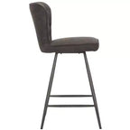 Ashby 26H Mid-Century Modern Leather Tufted Swivel Counter Stool (Set Of 2) - FOX1702 - Safavieh Couture