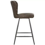 Ashby 26H Mid-Century Modern Leather Tufted Swivel Counter Stool (Set Of 2) - FOX1702 - Safavieh Couture