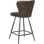 Ashby 26H Mid-Century Modern Leather Tufted Swivel Counter Stool (Set Of 2) - FOX1702 - Safavieh Couture
