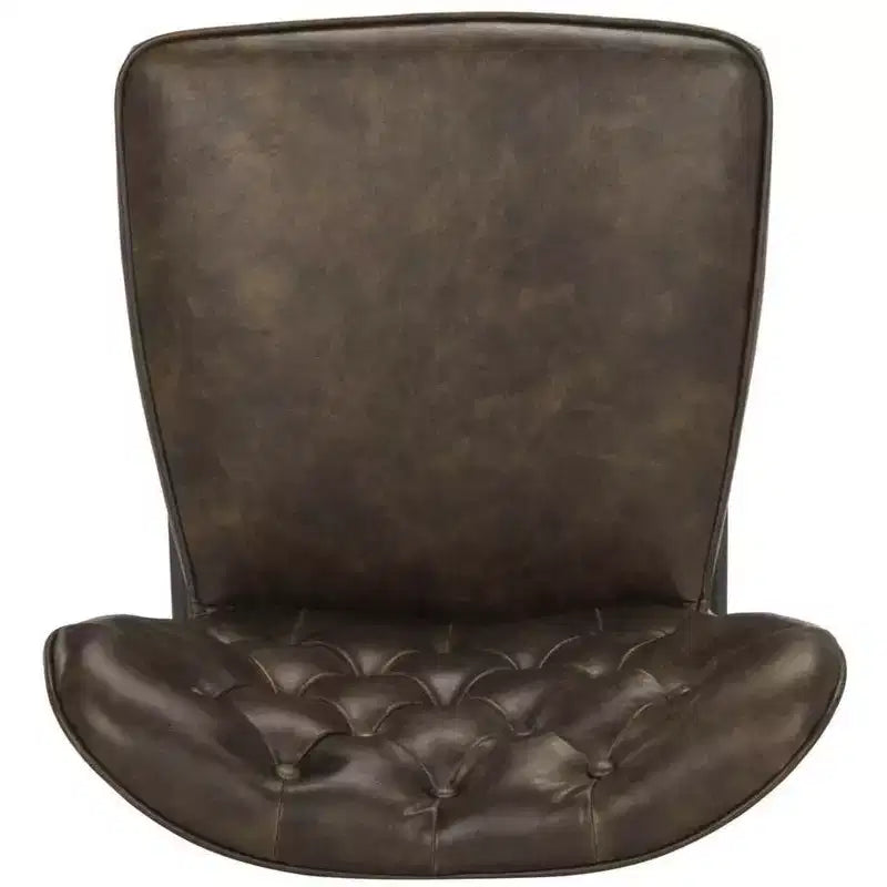 Ashby 26H Mid-Century Modern Leather Tufted Swivel Counter Stool (Set Of 2) - FOX1702 - Safavieh Couture