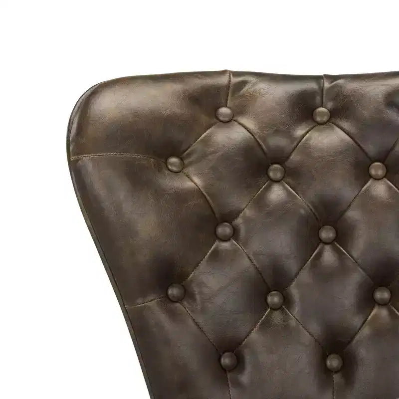 Ashby 26H Mid-Century Modern Leather Tufted Swivel Counter Stool (Set Of 2) - FOX1702 - Safavieh Couture