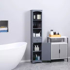 HOMCOM Bathroom Storage Cabinet, Free Standing Bath Storage Unit, Tall Linen Tower with 3-Tier Shelves and Drawer