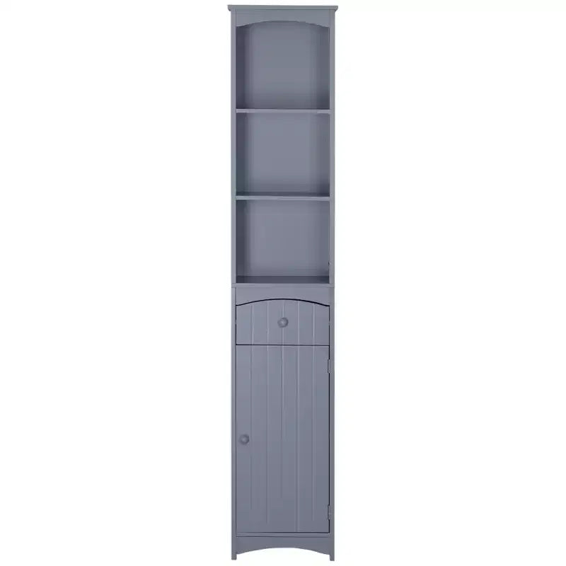 HOMCOM Bathroom Storage Cabinet, Free Standing Bath Storage Unit, Tall Linen Tower with 3-Tier Shelves and Drawer