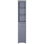 HOMCOM Bathroom Storage Cabinet, Free Standing Bath Storage Unit, Tall Linen Tower with 3-Tier Shelves and Drawer
