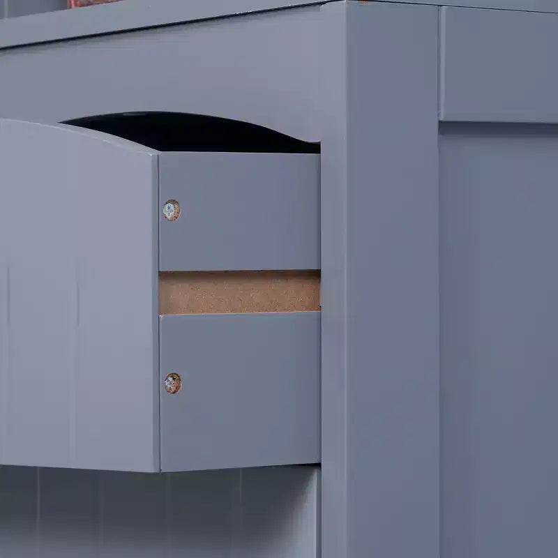 HOMCOM Bathroom Storage Cabinet, Free Standing Bath Storage Unit, Tall Linen Tower with 3-Tier Shelves and Drawer