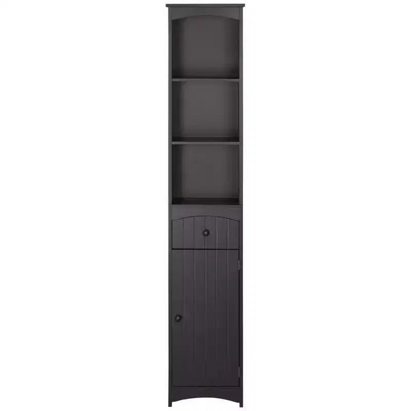 HOMCOM Bathroom Storage Cabinet, Free Standing Bath Storage Unit, Tall Linen Tower with 3-Tier Shelves and Drawer