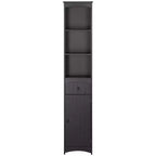 HOMCOM Bathroom Storage Cabinet, Free Standing Bath Storage Unit, Tall Linen Tower with 3-Tier Shelves and Drawer