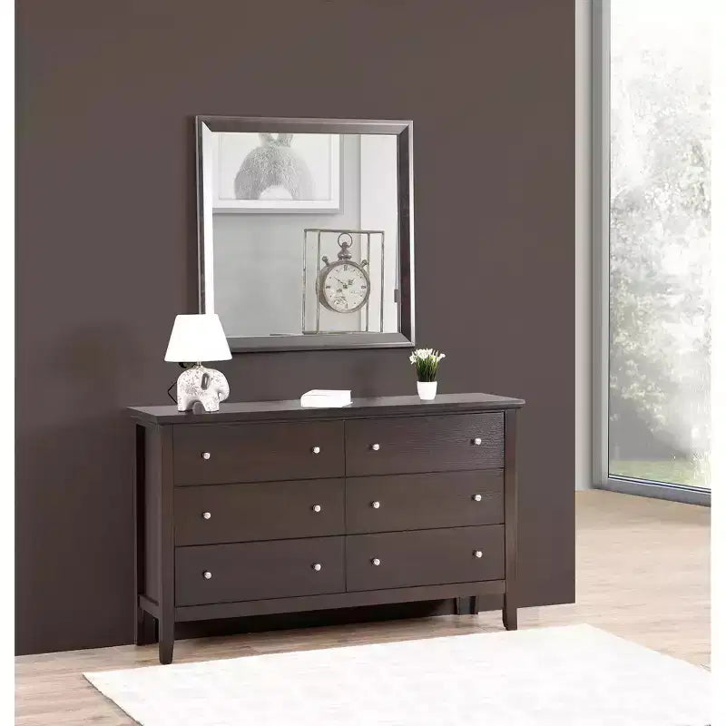 Passion Furniture 36 in. x 36 in. Classic Square Framed Dresser Mirror