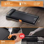 Costway Walking Pad Under Desk Treadmill with Watch Remote LED Touch Screen for Home/Office