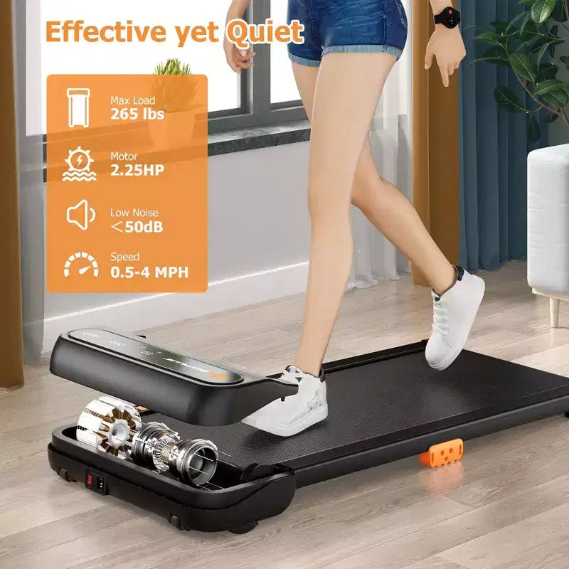 Costway Walking Pad Under Desk Treadmill with Watch Remote LED Touch Screen for Home/Office