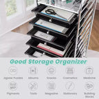 Costway 10 Drawer Rolling Storage Cart Scrapbook Paper Office School Organizer Gradient Black/Gradient Pink/Multicolor/Yellow/Colorful/Clear/Black/Hot Pink/Skin Pink/Purple