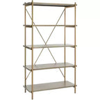 Rigby 5 Tier Etagere - ETG6206 - Rustic Oak/Gold - Safavieh