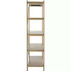 Rigby 5 Tier Etagere - ETG6206 - Rustic Oak/Gold - Safavieh